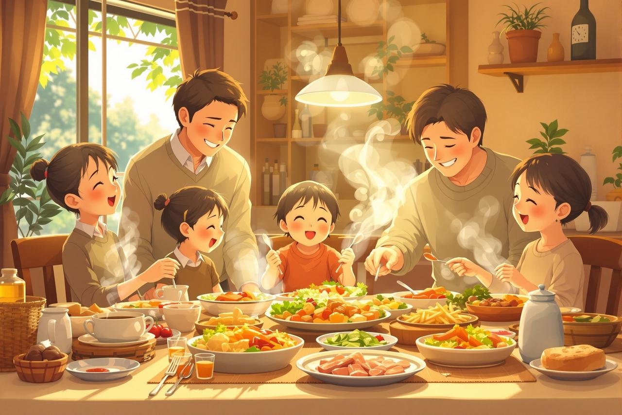 红果漫剧新番 - 家的味道系列 - 食物承载记忆，家是永远的港湾。围绕家庭餐桌的温情故事，每一口都是爱的味道。